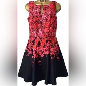 Gabby Skye Fit & Flare Floral Sleeveless Dress